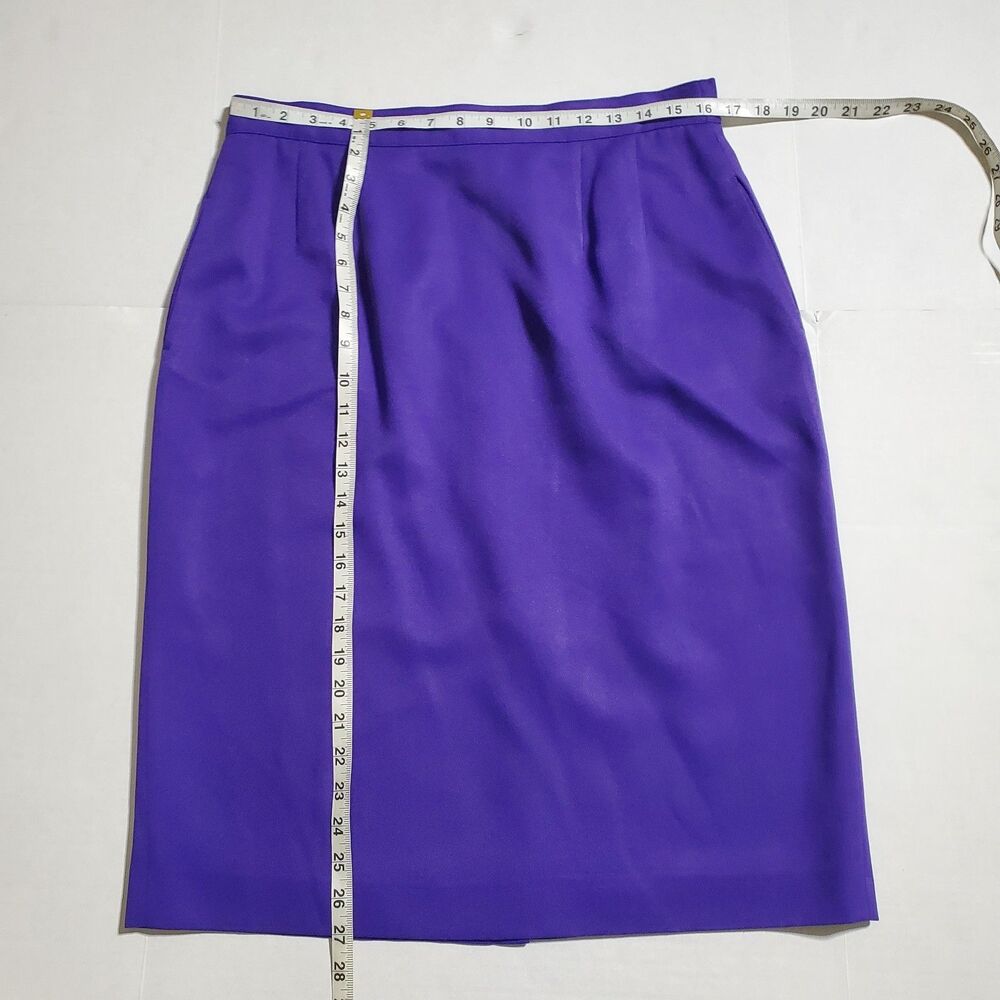 John Meyer of Norwich Size 14 2-Piece Skirt Suit Set VTG Double Breasted Purple - Picture 12 of 15